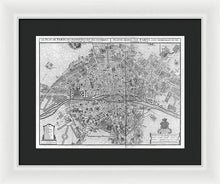 Load image into Gallery viewer, Old Map Of Paris 1742 - Framed Print