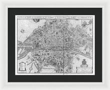 Load image into Gallery viewer, Old Map Of Paris 1742 - Framed Print