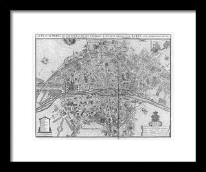 Old Map Of Paris 1742 - Framed Print