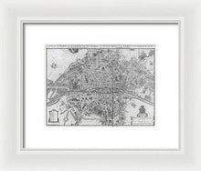 Load image into Gallery viewer, Old Map Of Paris 1742 - Framed Print