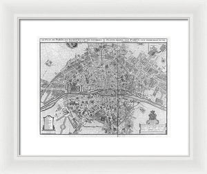 Old Map Of Paris 1742 - Framed Print