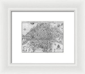 Old Map Of Paris 1742 - Framed Print