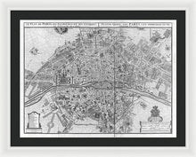 Load image into Gallery viewer, Old Map Of Paris 1742 - Framed Print