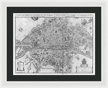 Load image into Gallery viewer, Old Map Of Paris 1742 - Framed Print