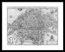 Load image into Gallery viewer, Old Map Of Paris 1742 - Framed Print