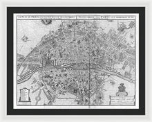 Load image into Gallery viewer, Old Map Of Paris 1742 - Framed Print