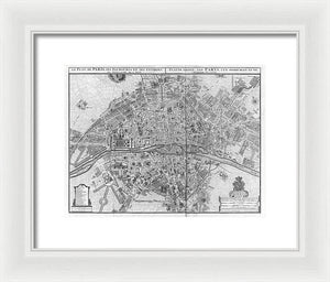 Old Map Of Paris 1742 - Framed Print