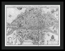 Load image into Gallery viewer, Old Map Of Paris 1742 - Framed Print