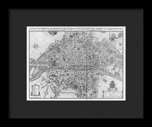 Old Map Of Paris 1742 - Framed Print