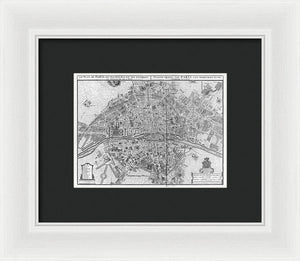 Old Map Of Paris 1742 - Framed Print