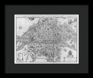 Old Map Of Paris 1742 - Framed Print