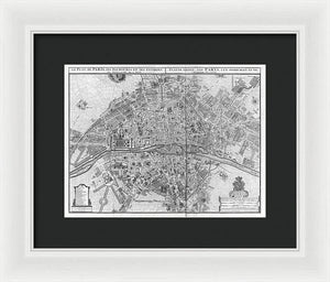 Old Map Of Paris 1742 - Framed Print