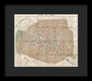 Old Map Paris 1894 - Framed Print