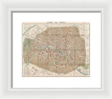 Load image into Gallery viewer, Old Map Paris 1894 - Framed Print