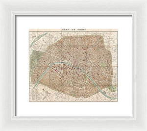 Old Map Paris 1894 - Framed Print