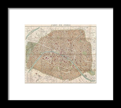 Old Map Paris 1894 - Framed Print