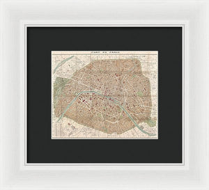 Old Map Paris 1894 - Framed Print