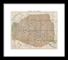 Load image into Gallery viewer, Old Map Paris 1894 - Framed Print