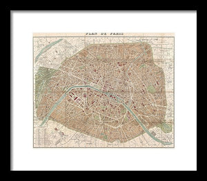 Old Map Paris 1894 - Framed Print