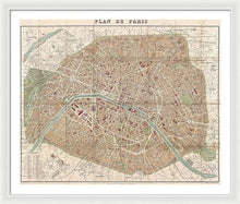 Load image into Gallery viewer, Old Map Paris 1894 - Framed Print