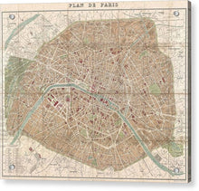 Load image into Gallery viewer, Old Map Paris 1894 - Acrylic Print