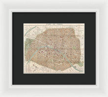 Load image into Gallery viewer, Old Map Paris 1894 - Framed Print