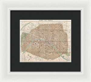 Old Map Paris 1894 - Framed Print