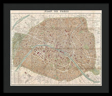 Load image into Gallery viewer, Old Map Paris 1894 - Framed Print