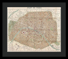 Load image into Gallery viewer, Old Map Paris 1894 - Framed Print