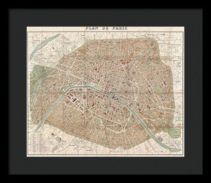 Old Map Paris 1894 - Framed Print