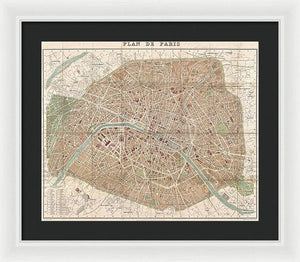 Old Map Paris 1894 - Framed Print