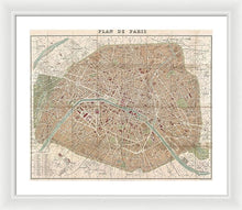 Load image into Gallery viewer, Old Map Paris 1894 - Framed Print