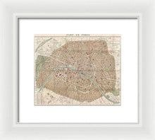 Load image into Gallery viewer, Old Map Paris 1894 - Framed Print