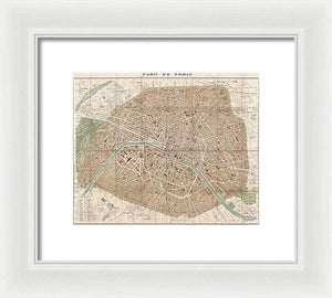 Old Map Paris 1894 - Framed Print