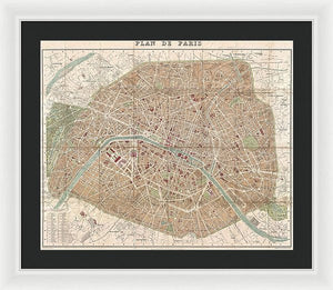 Old Map Paris 1894 - Framed Print