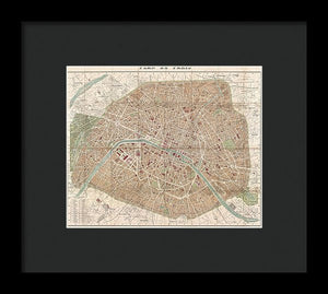 Old Map Paris 1894 - Framed Print