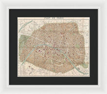 Load image into Gallery viewer, Old Map Paris 1894 - Framed Print