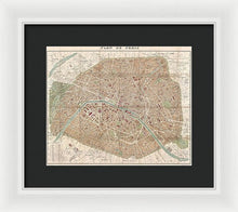 Load image into Gallery viewer, Old Map Paris 1894 - Framed Print