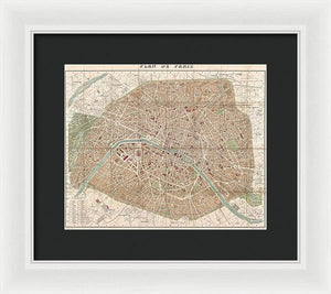 Old Map Paris 1894 - Framed Print