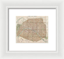 Load image into Gallery viewer, Old Map Paris 1894 - Framed Print