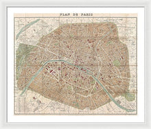 Load image into Gallery viewer, Old Map Paris 1894 - Framed Print