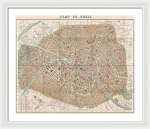 Load image into Gallery viewer, Old Map Paris 1894 - Framed Print