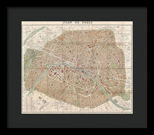 Load image into Gallery viewer, Old Map Paris 1894 - Framed Print