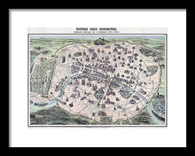 Load image into Gallery viewer, Old Historic Map Paris Monuments 1878 - Framed Print