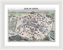 Load image into Gallery viewer, Old Historic Map Paris Monuments 1878 - Framed Print