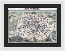 Load image into Gallery viewer, Old Historic Map Paris Monuments 1878 - Framed Print