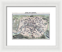 Load image into Gallery viewer, Old Historic Map Paris Monuments 1878 - Framed Print