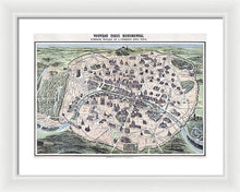 Load image into Gallery viewer, Old Historic Map Paris Monuments 1878 - Framed Print