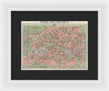 Load image into Gallery viewer, Old Map Paris Monuments 1928 - Framed Print