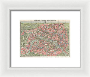 Old Map Paris Monuments 1928 - Framed Print